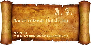 Marczinkech Hetény névjegykártya